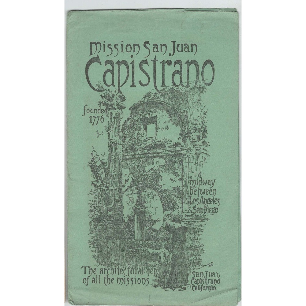 Vintage Mission San Juan Capistrano California Souvenir Brochure Illustrated - Picture 1 of 3